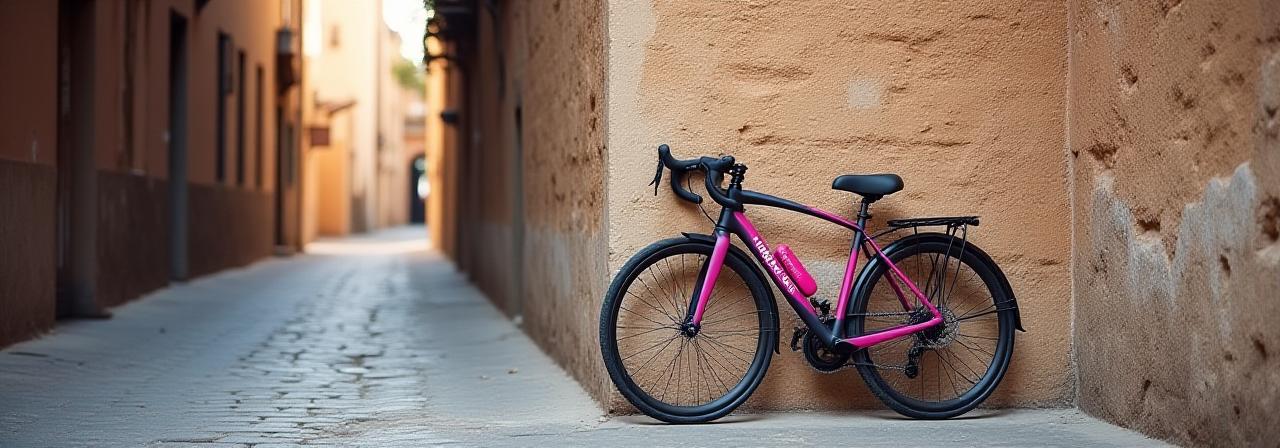 Bicicletta urbana appoggiata a un muro antico a Roma