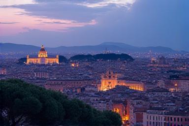 Vista dall alto del Gianicolo su Roma