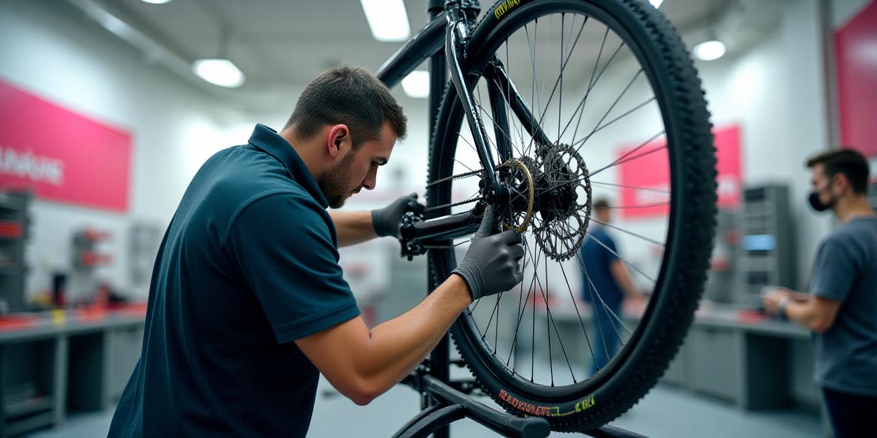 Meccanico di biciclette esperto al lavoro nel laboratorio Tundra Velocity a Roma